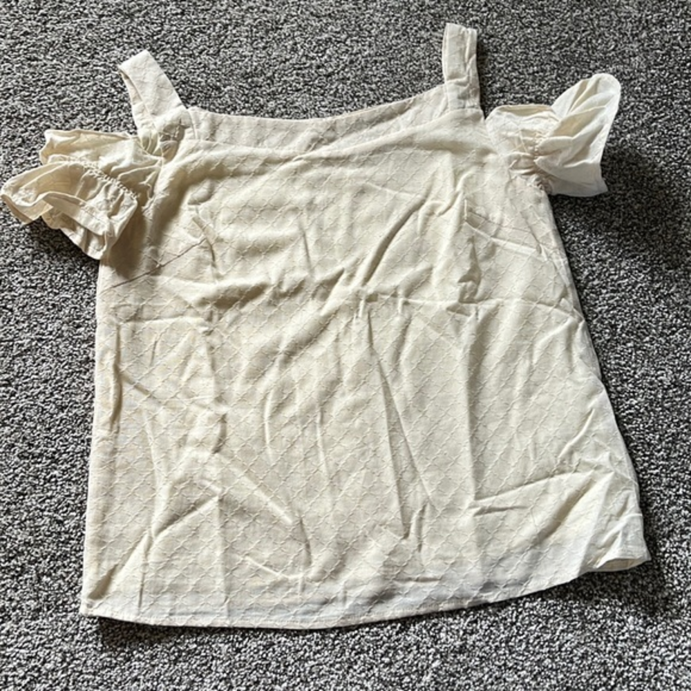 Listicle Cream Cold Shoulder Blouse Size S